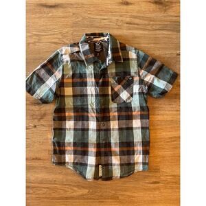 Shaun White Boys Plaid Short Sleeve Button Down Size Medium 8-10
